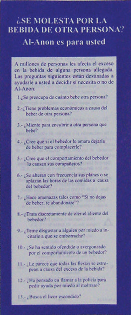 ýýSE MOLESTA POR LA BEBIDA DE OTRA PERSONA? AL-ANON ES PARA USTED