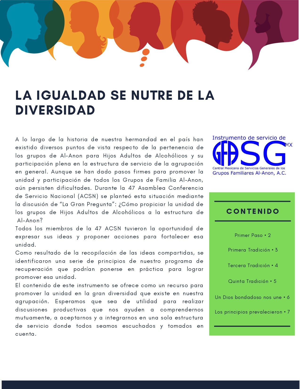 LA IGUALDAD SE NUTRE DE LA DIVERSIDAD