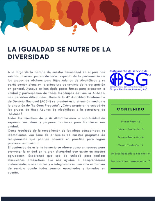 LA IGUALDAD SE NUTRE DE LA DIVERSIDAD