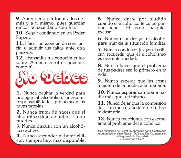 LO QUE DEBES Y NO DEBES HACER EN ALATEEN