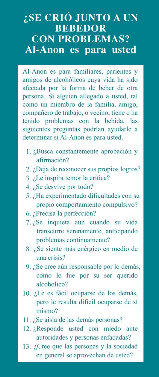 ¿SE CRIO JUNTO A UN BEBEDOR CON PROBLEMAS? AL-ANON ES PARA USTED